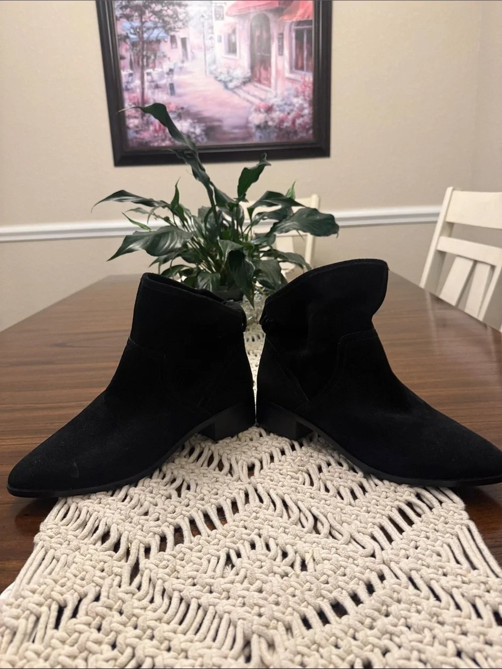 Lucky Brand Black Suede Ankle Booties